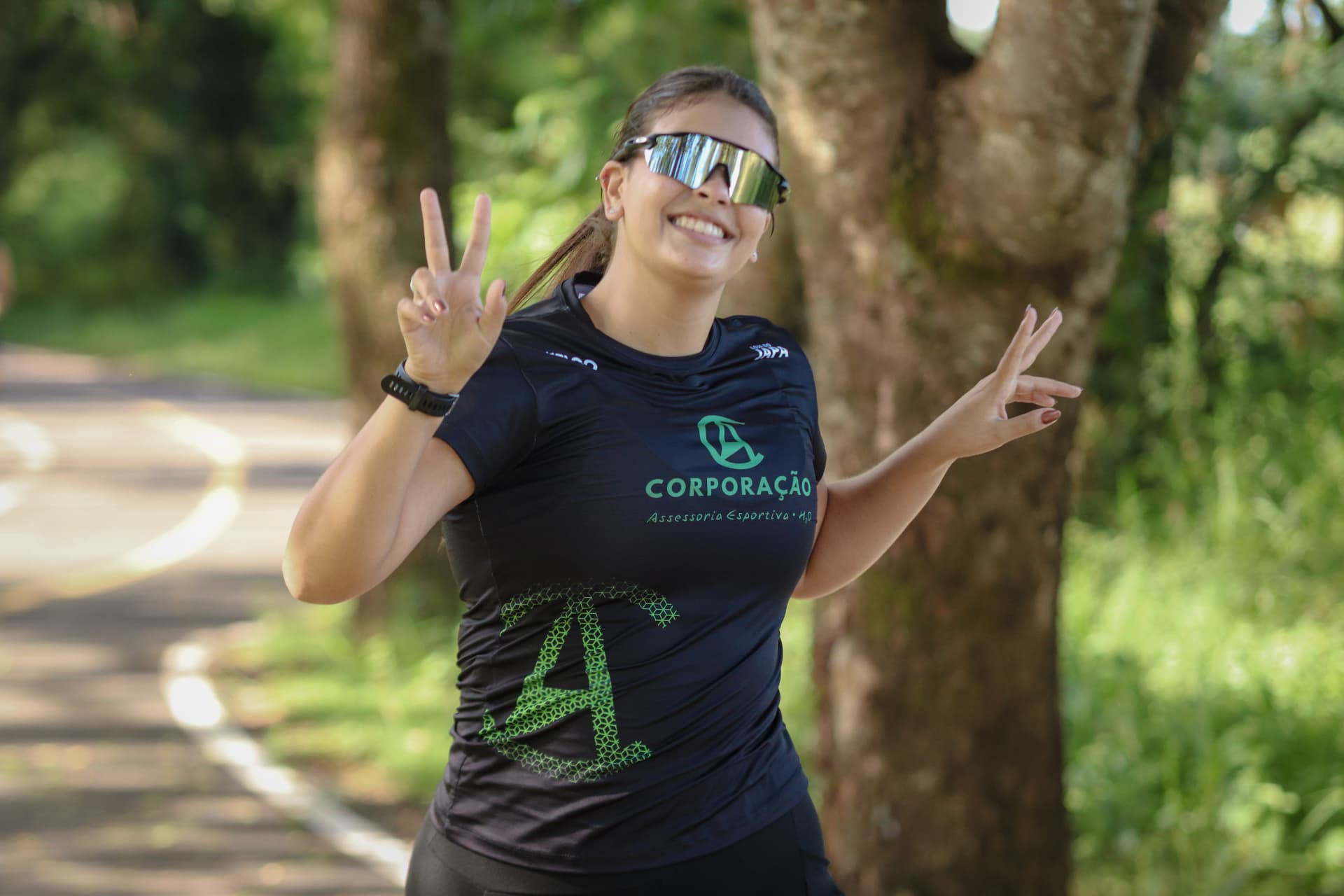 Atleta da Corporação sorrindo no treino